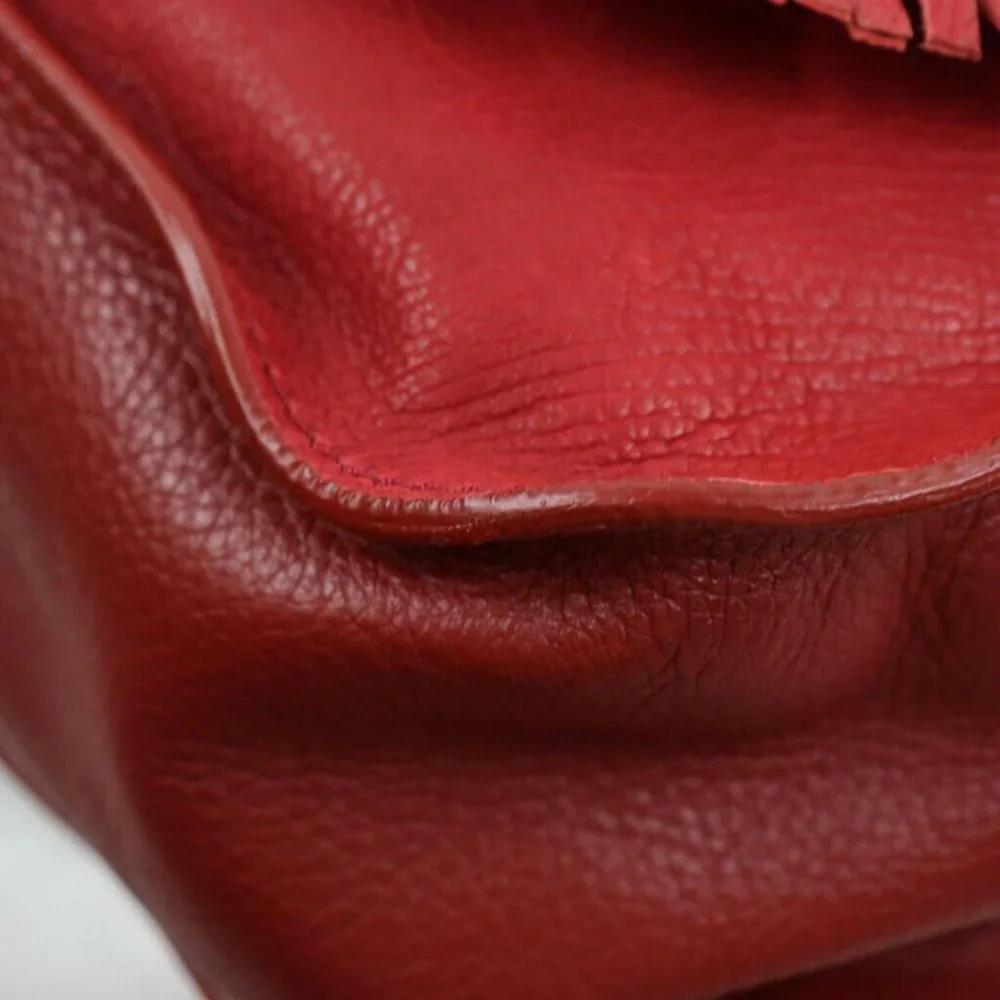 authentic Chloe Shoulder Bag Reds Leather